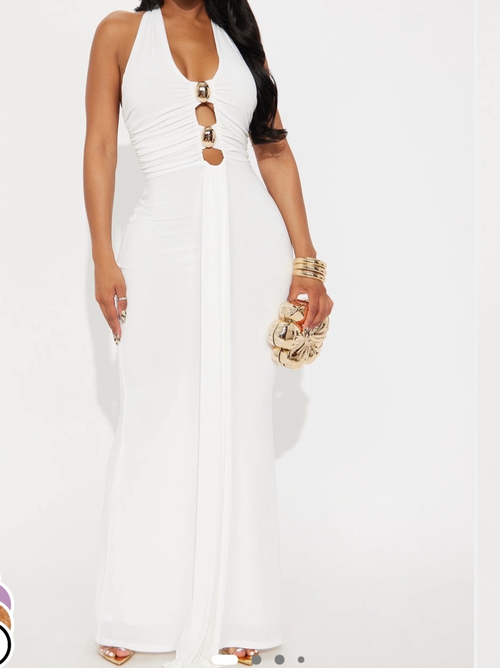 Elegant White Halter Maxi Dress